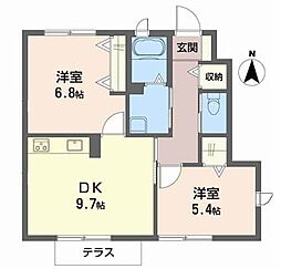 エルピーダ 2DKの間取図画像