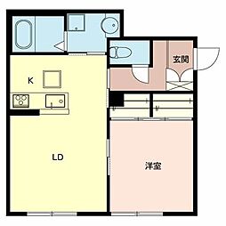 米原Ｓ．Ｂ．Ｃ 1階1LDKの間取り