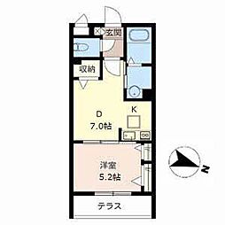 リッチライフ御影 1DKの間取図画像