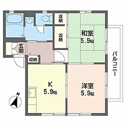 コンフォート御影 2Kの間取図画像