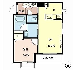 シャーメゾンfamiliar 1LDKの間取図画像
