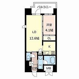 LUKICIA神戸 1LDKの間取図画像