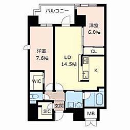 LUKICIA神戸 2LDKの間取図画像
