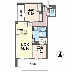 シャーメゾン大市プレミアANNEX 2LDKの間取図画像