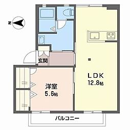 エクセルメゾン仁川B棟 1LDKの間取図画像