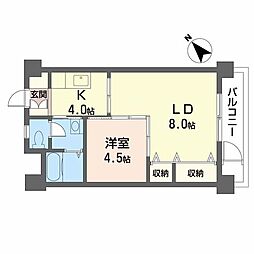 高卯マンション 1LDKの間取図画像