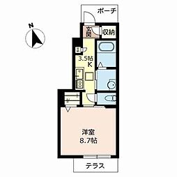 シャーメゾンForest 1Kの間取図画像