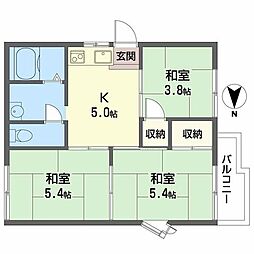 HANA・ハウス 3Kの間取図画像