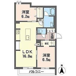 シャーメゾン グランクロア 2LDKの間取図画像