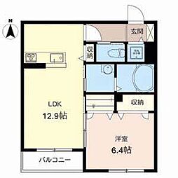 ベル・フルール 1LDKの間取図画像
