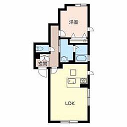 シャーメゾン34 1階1LDKの間取り