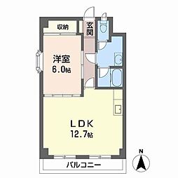 グラン・モントレゥー 1LDKの間取図画像