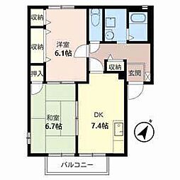 コンフォート 2DKの間取図画像