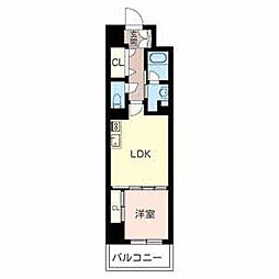 グラヴィーア江坂江の木町 1LDKの間取図画像