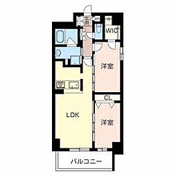 グラヴィーア江坂江の木町 2LDKの間取図画像