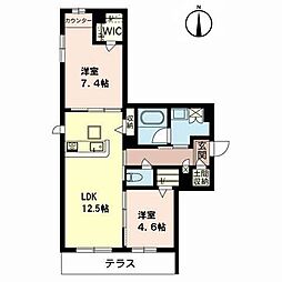 シャーメゾンフィル 2LDKの間取図画像