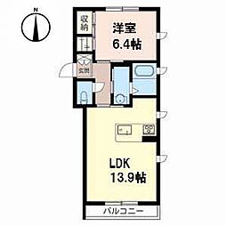 メゾン・ド・プレジール 1LDKの間取図画像