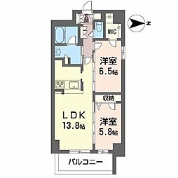 グラヴィーア江坂江の木町 2LDKの間取図画像