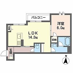 クロワーゼ新大阪 1LDKの間取図画像