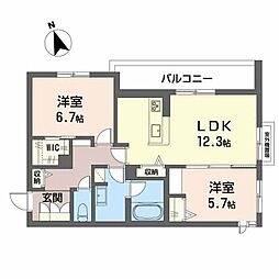 シャーメゾン住ノ江駅前 2LDKの間取図画像