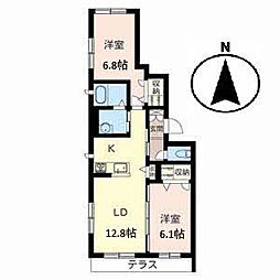 CasaMonser 2LDKの間取図画像