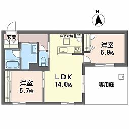フローレ 桃ヶ池 2LDKの間取図画像
