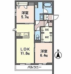 Route1 2LDKの間取図画像