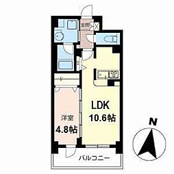グランブラン南田辺 1LDKの間取図画像