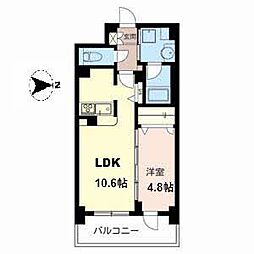 グランブラン南田辺 1LDKの間取図画像