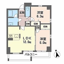 セレーノあびこ 2LDKの間取図画像