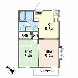 アバンティ南光台南B 2Kの間取図画像
