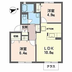 シティーハイツABE2 2LDKの間取図画像