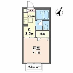ジュネス山の寺1 1Kの間取図画像