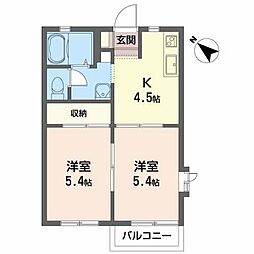 ディアコートもみじケ丘 2Kの間取図画像