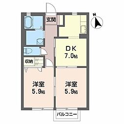 間取図画像 2DK