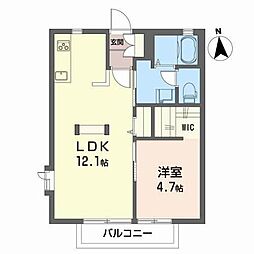 ヴァン・ヴェールA 1LDKの間取図画像