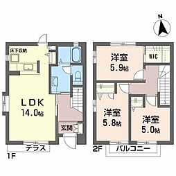 ヴアン・ヴェールC 3LDKの間取図画像