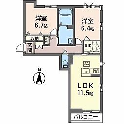 エターナリー1 2LDKの間取図画像