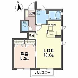 コスモ・ベルグ 1LDKの間取図画像