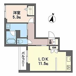 エトリヴィエール 1LDKの間取図画像