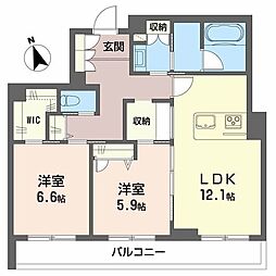 サンシャインSTN 2LDKの間取図画像