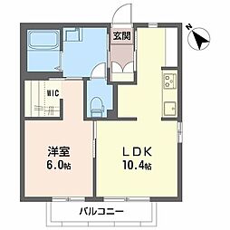 ソレアード吉成 1LDKの間取図画像