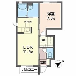 シャーメゾン菅谷台1 1LDKの間取図画像