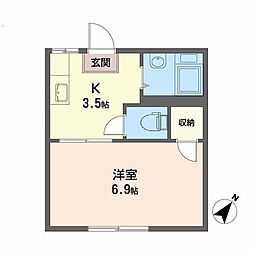 ラ・フォーレハイツ 1Kの間取図画像