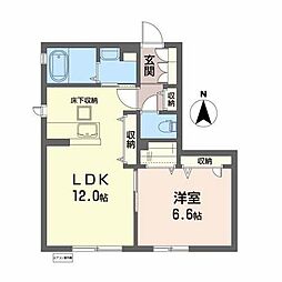 ソレイユ福住 2階1LDKの間取り