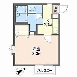 イーストセンダイ 1Kの間取図画像