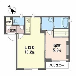 シャーメゾン平成 1LDKの間取図画像