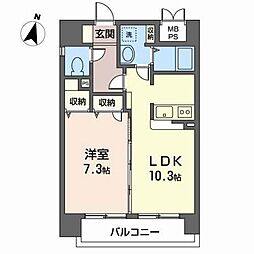 フロンティア北四番丁 7階1LDKの間取り