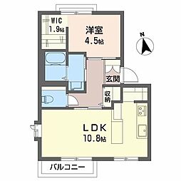 ドエル2 1LDKの間取図画像
