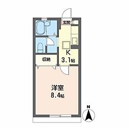 ディアス桜ケ丘 1Kの間取図画像